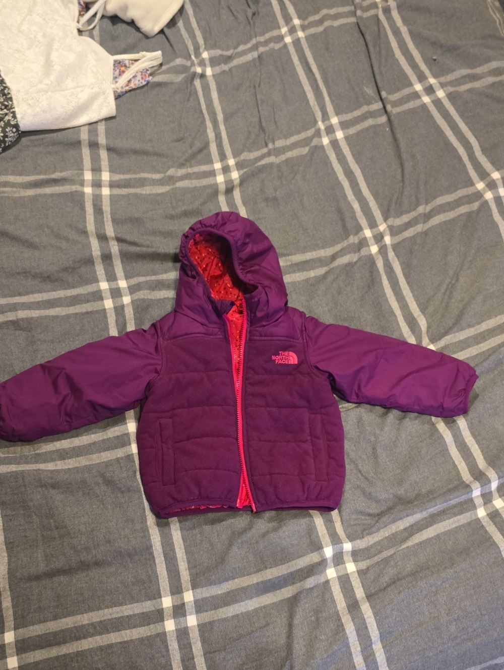 The North Face Toddler Purple Hooded Puffer Jacket
